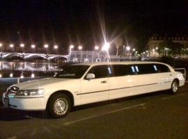 White limousine waiting for a stag group