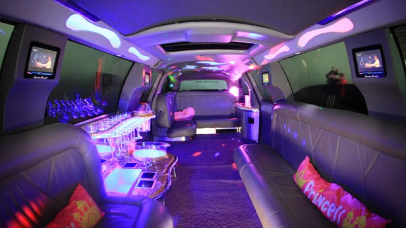 Super-comfortable interior of luxurious limo